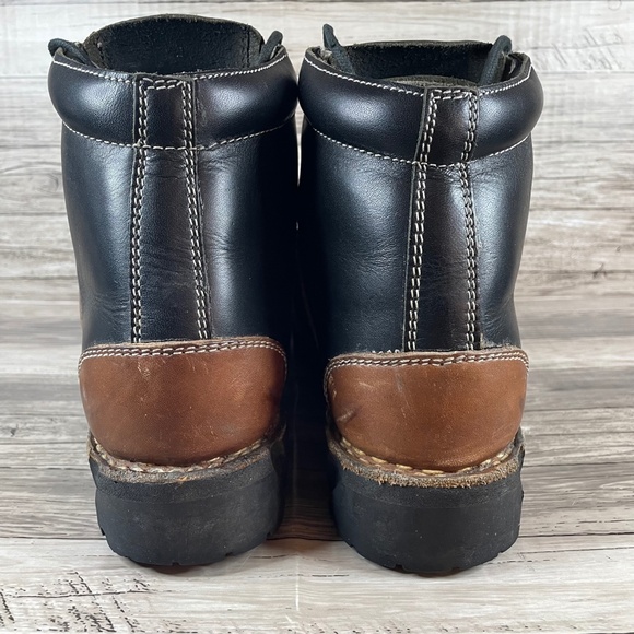 Vintage Kastinger Hiking Boots Black Leather Mountain Vibram Lace Up Size 6.5 - Picture 6 of 10